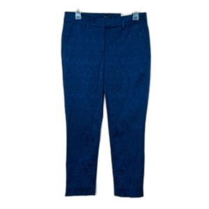 NWT White House Black Market Jacquard Blue Slim Ankle Size 2 $89 Whimsigoth